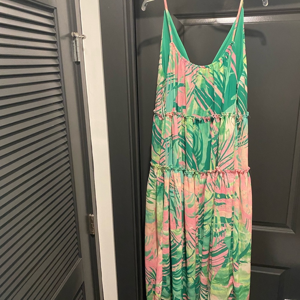 Flying Tomato Green and Pink Maxi Dress